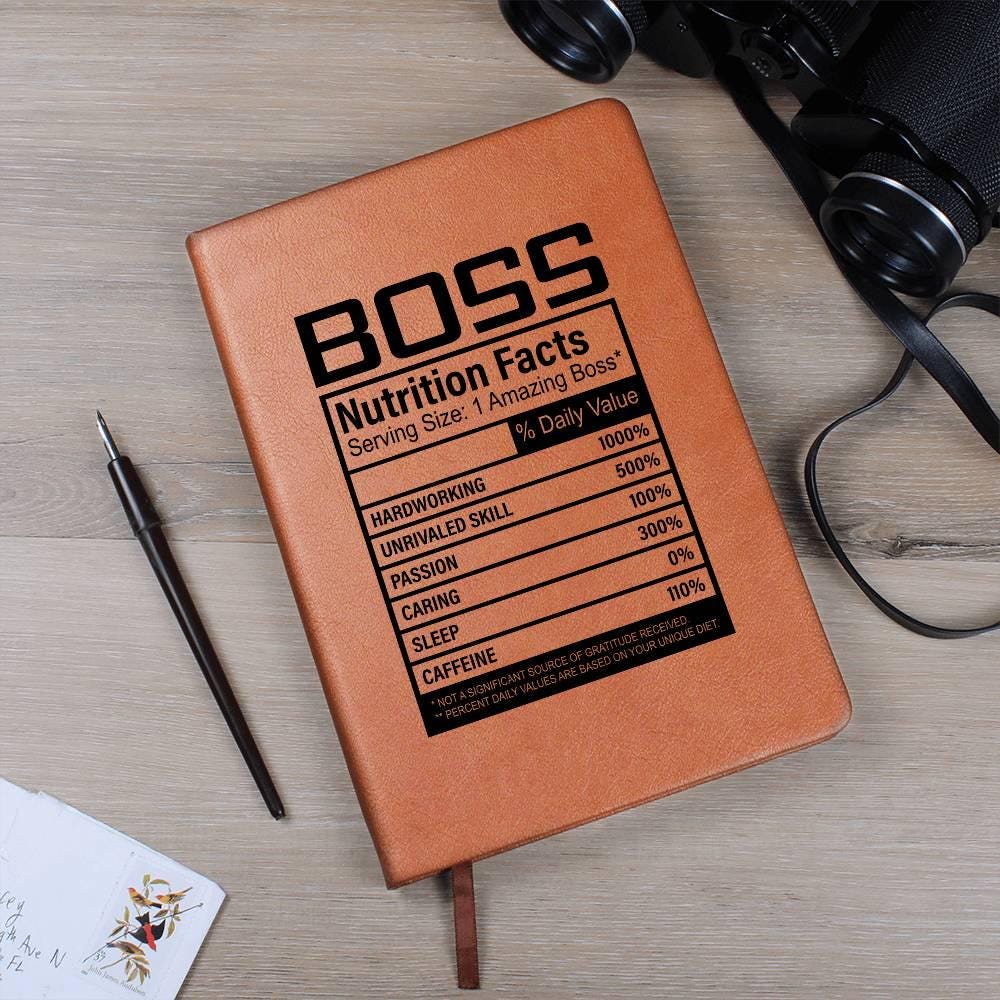 Boss Nutrition Facts Leather journal – Gift for Boss – view 6