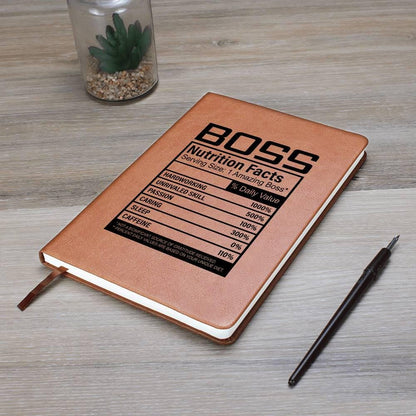 Boss Nutrition Facts Leather journal – Gift for Boss – view 9