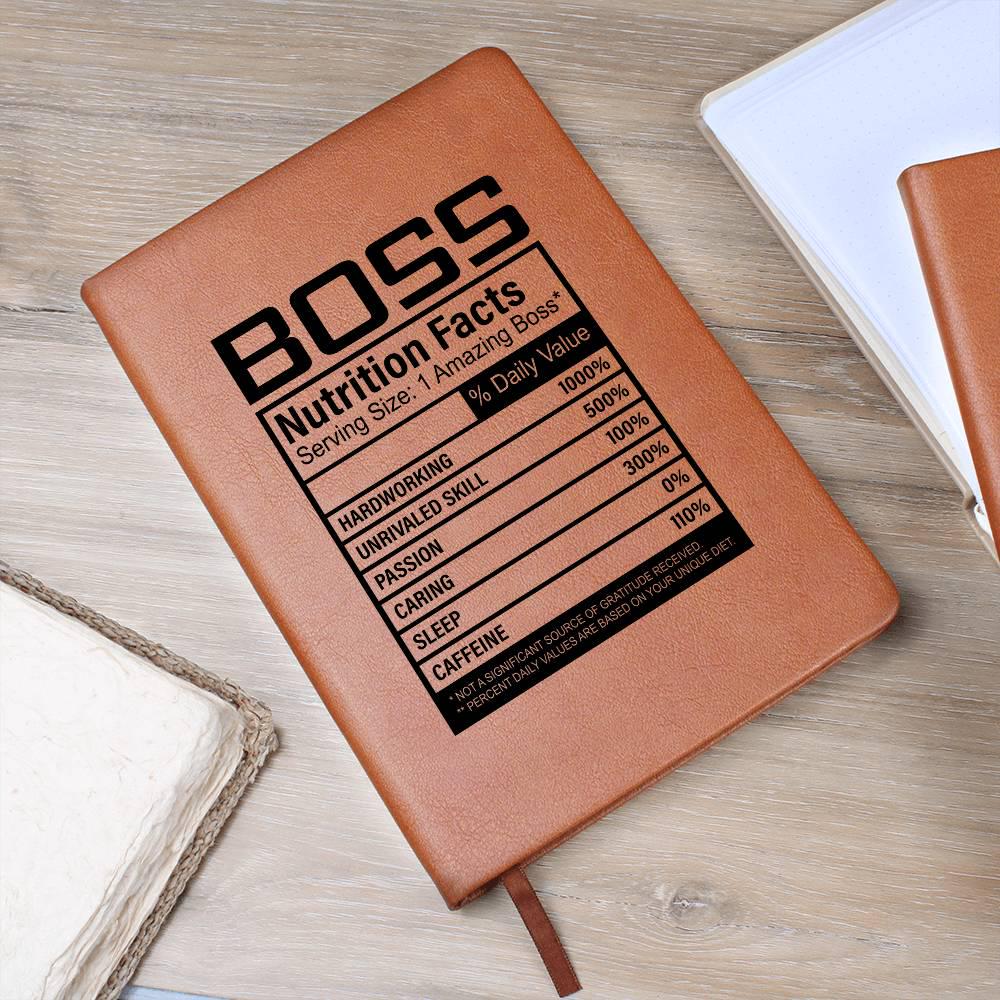 Boss Nutrition Facts Leather journal – Gift for Boss – view 8