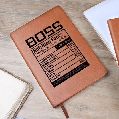 Boss Nutrition Facts Leather journal – Gift for Boss – view 8