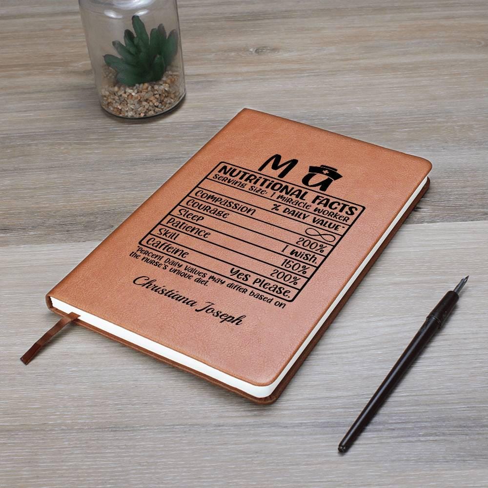 MA Nurse Nutritional Facts Personalized Leather Journal – Ma gifts – view 9