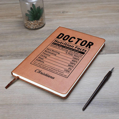 Doctor Nutrition Fact Personalized Leather Journal – Gift For Doctor – view 9