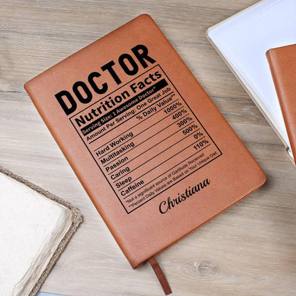 Doctor Nutrition Fact Personalized Leather Journal – Gift For Doctor – view 7