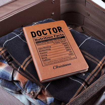 Doctor Nutrition Fact Personalized Leather Journal – Gift For Doctor – view 5