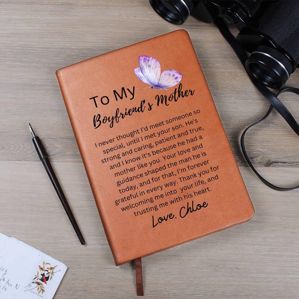 To My Boyfriend Mom Personalized Leather Journal – Birthday – view 9