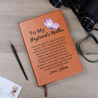 To My Boyfriend Mom Personalized Leather Journal – Birthday – view 9