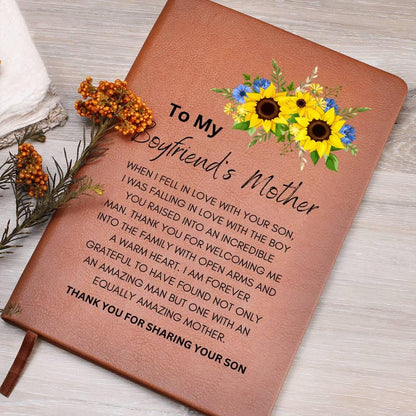 Boyfriends Mom Personalized Leather Journal – Gift for Boyfriends Mom – view 2
