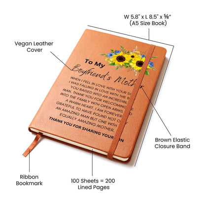 Boyfriends Mom Personalized Leather Journal – Gift for Boyfriends Mom – view 5