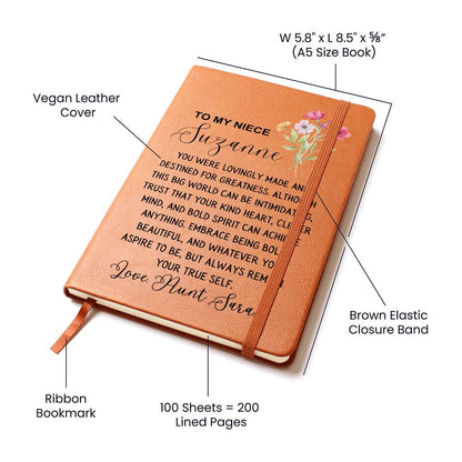 custom Niece Name Journal – Gifts from Aunt for Niece Birthday – view 3