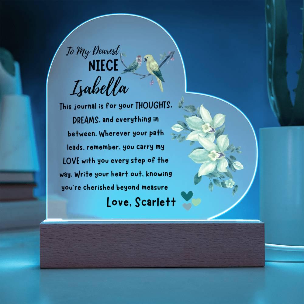 Niece Personalized Heart Acrylic Plaque – Niece Gift from Aunt – view 4