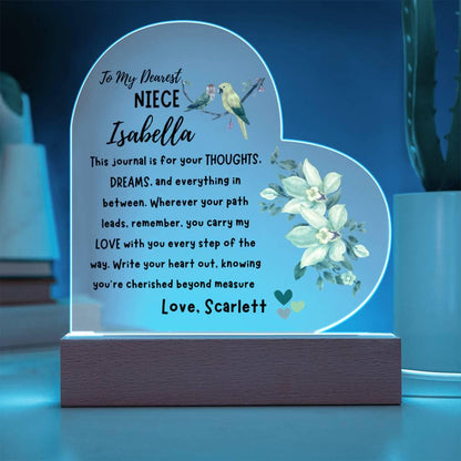 Niece Personalized Heart Acrylic Plaque – Niece Gift from Aunt – view 4