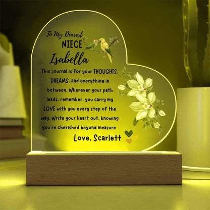 Niece Personalized Heart Acrylic Plaque – Niece Gift from Aunt – view 5