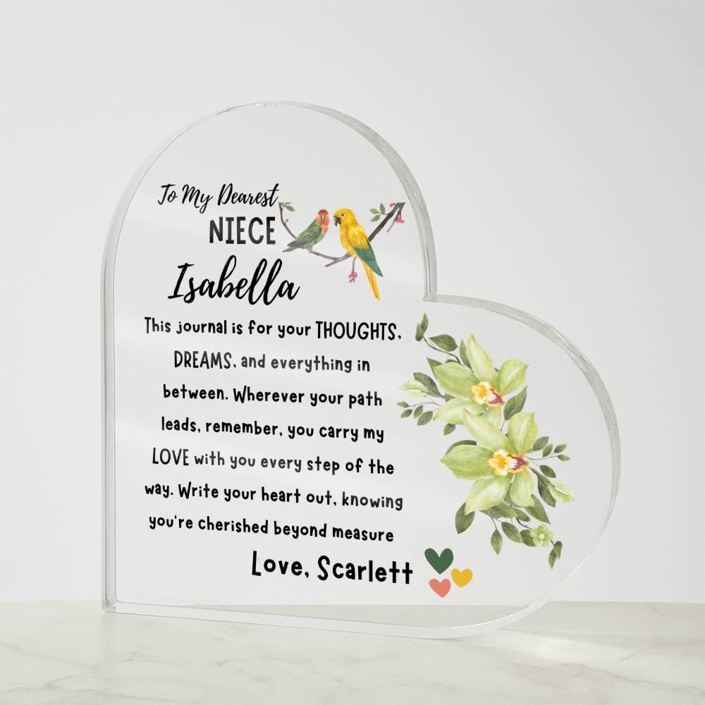 Niece Personalized Heart Acrylic Plaque – Niece Gift from Aunt – view 8