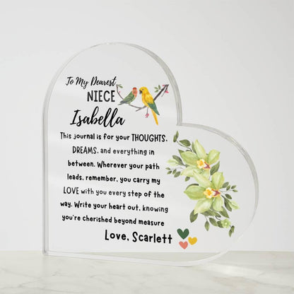 Niece Personalized Heart Acrylic Plaque – Niece Gift from Aunt – view 8
