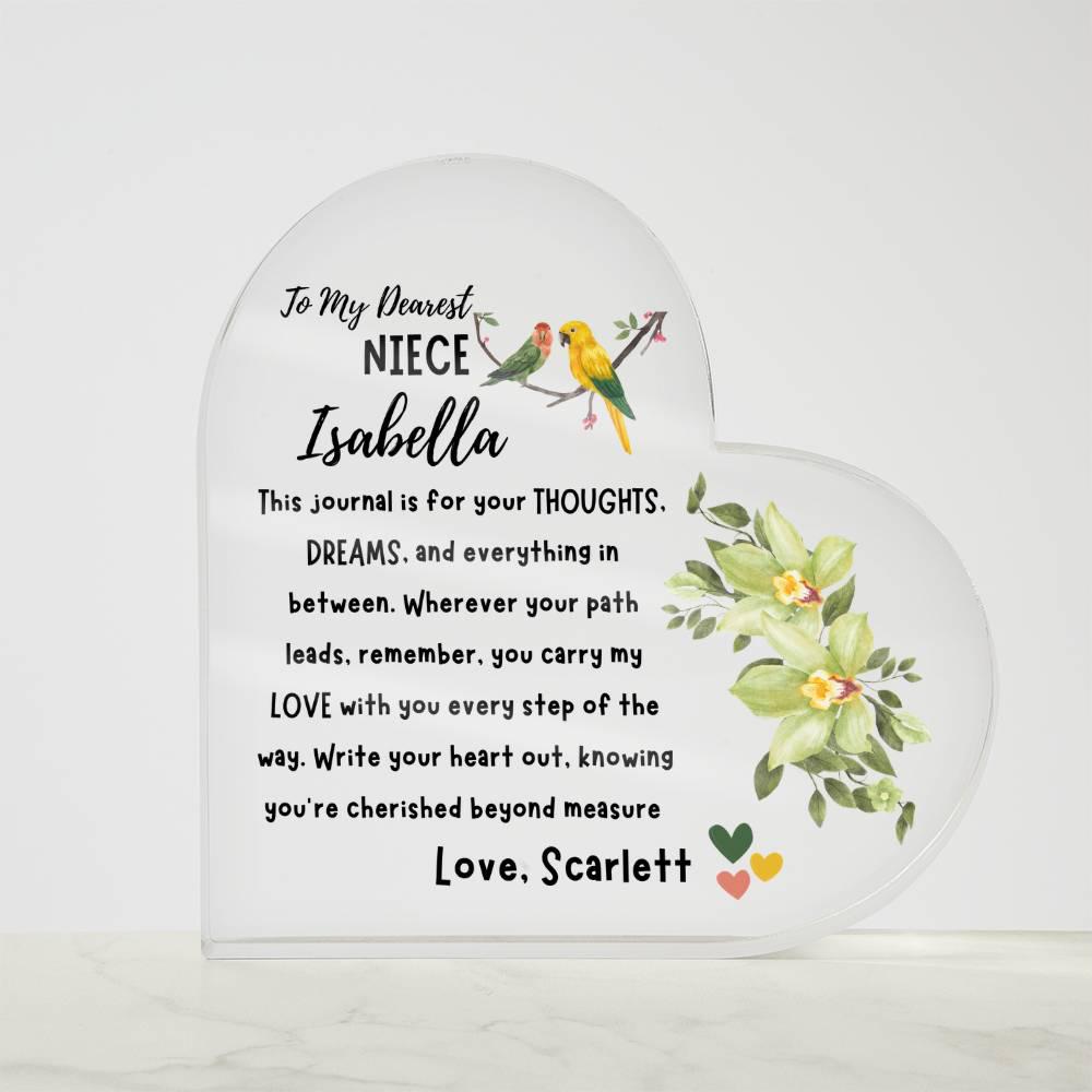 Niece Personalized Heart Acrylic Plaque – Niece Gift from Aunt – view 10