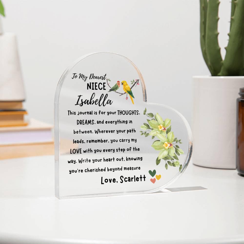 Niece Personalized Heart Acrylic Plaque – Niece Gift from Aunt – view 9
