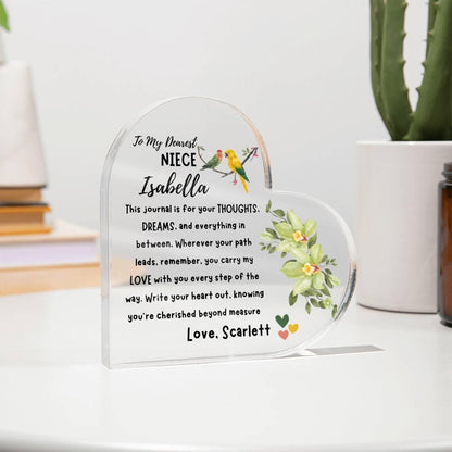 Niece Personalized Heart Acrylic Plaque – Niece Gift from Aunt – view 9