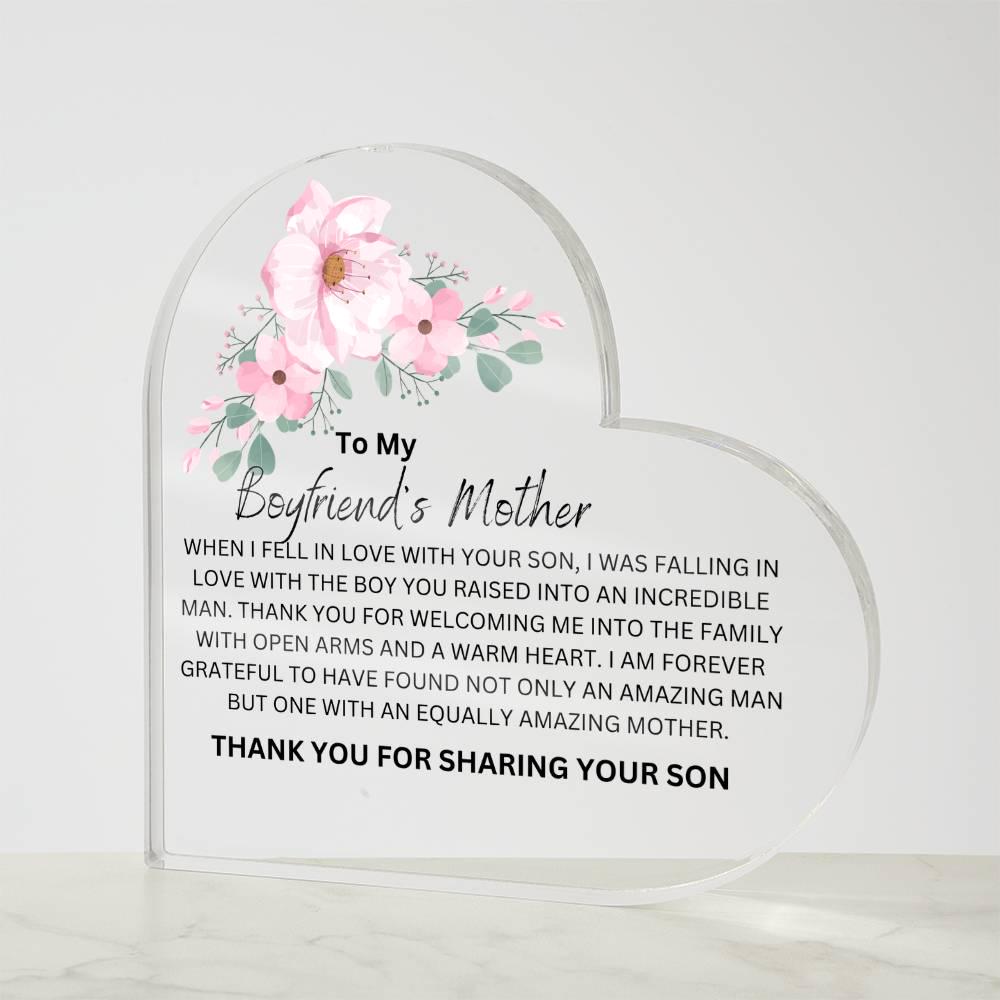 Boyfriends Mother Floral Heart Plaque – Gifts for Boyfriends Mom – view 6