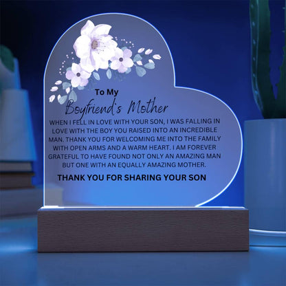 Boyfriends Mother Floral Heart Plaque – Gifts for Boyfriends Mom – view 9