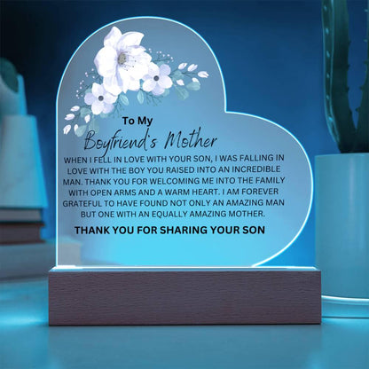 Boyfriends Mother Floral Heart Plaque – Gifts for Boyfriends Mom – view 2