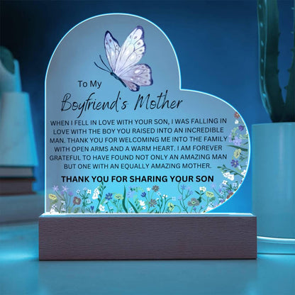 To My Boyfriends Mother Heart Plaque – Gift for Boyfriends Mom – view 4