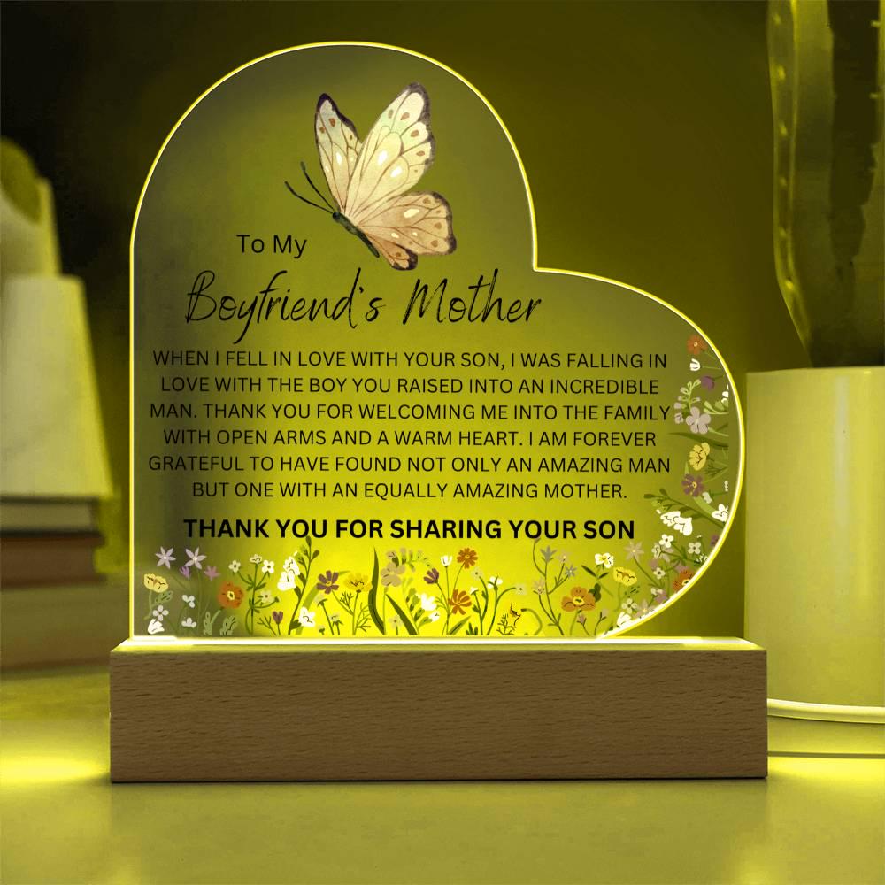 To My Boyfriends Mother Heart Plaque – Gift for Boyfriends Mom – view 8