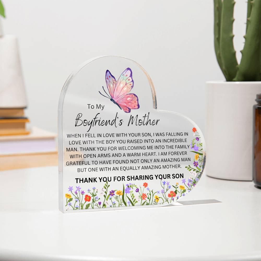 To My Boyfriends Mother Heart Plaque – Gift for Boyfriends Mom – view 9