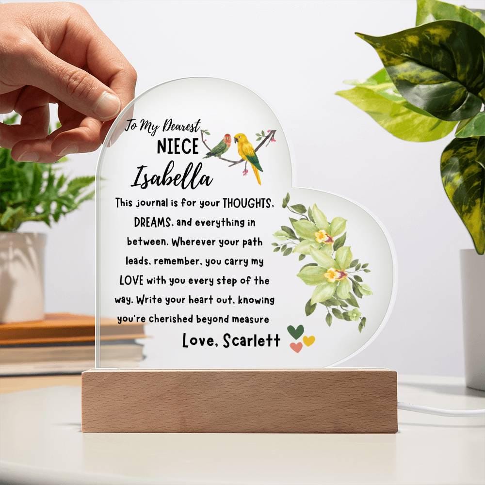 Niece Personalized Heart Acrylic Plaque – Niece Gift from Aunt