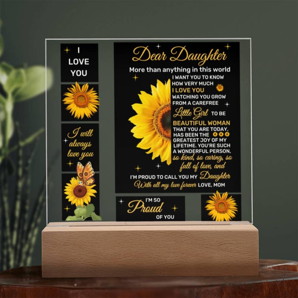 Personalized Daughter Square Plaque – Gift For Daughter From Dad – view 2