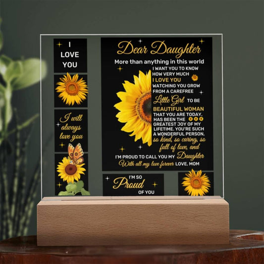 Personalized Daughter Square Plaque – Gift For Daughter From Dad – view 2