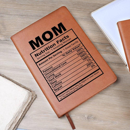 Personalized Mom Nutrition Facts Leather Journal – Mom Birthday Gift – view 7
