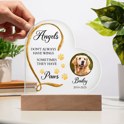 Personalized Dog Memorial Heart Acrylic Plaque – In Memory of Dog