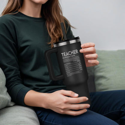 Teacher 40 oz Nutrition facts Leaser printed Tumbler – Christmas Gifts – view 8