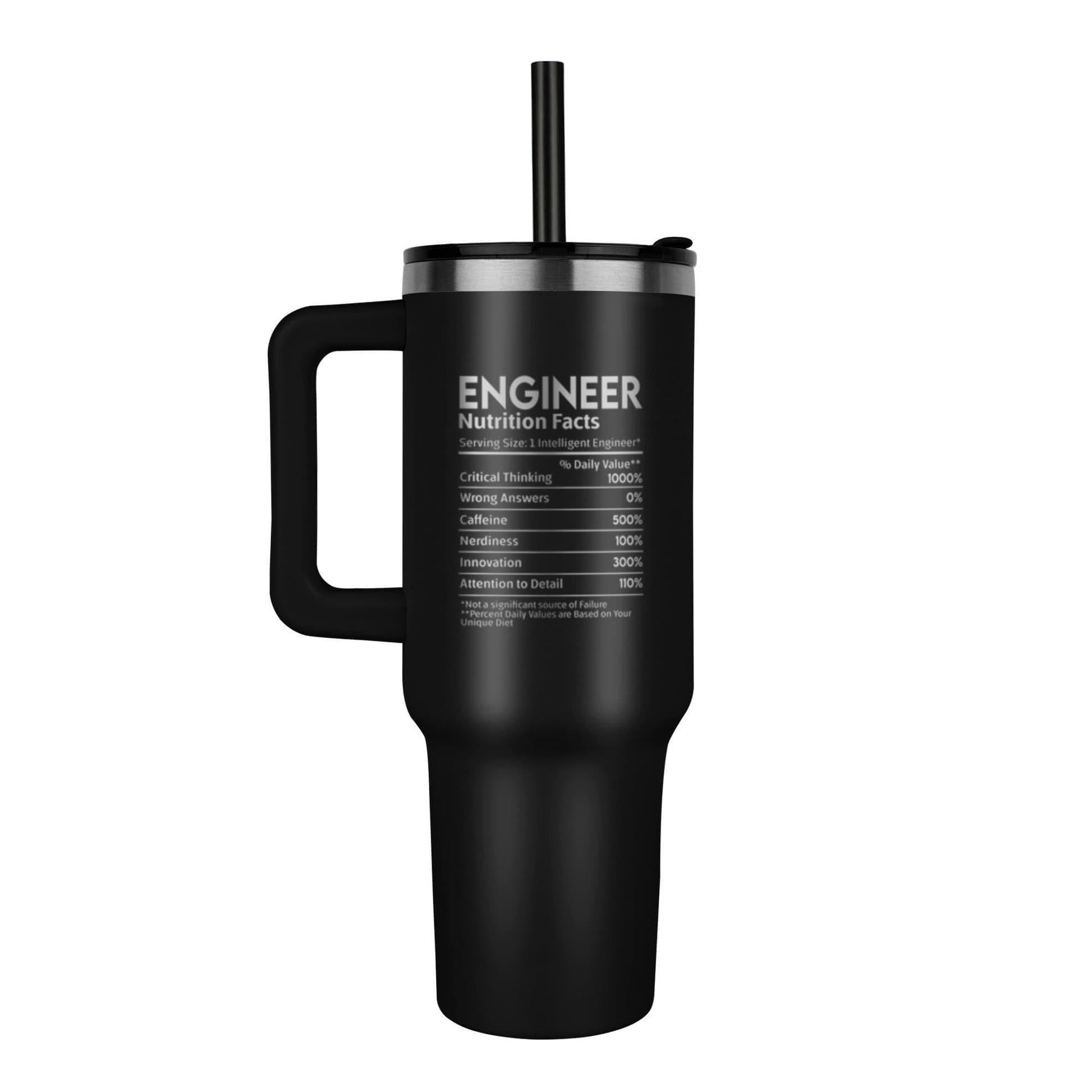 Engineer 40 oz Nutrition facts Leaser printed Tumbler – view 2