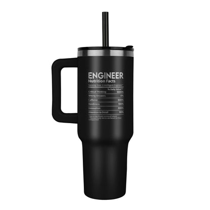 Engineer 40 oz Nutrition facts Leaser printed Tumbler – view 2