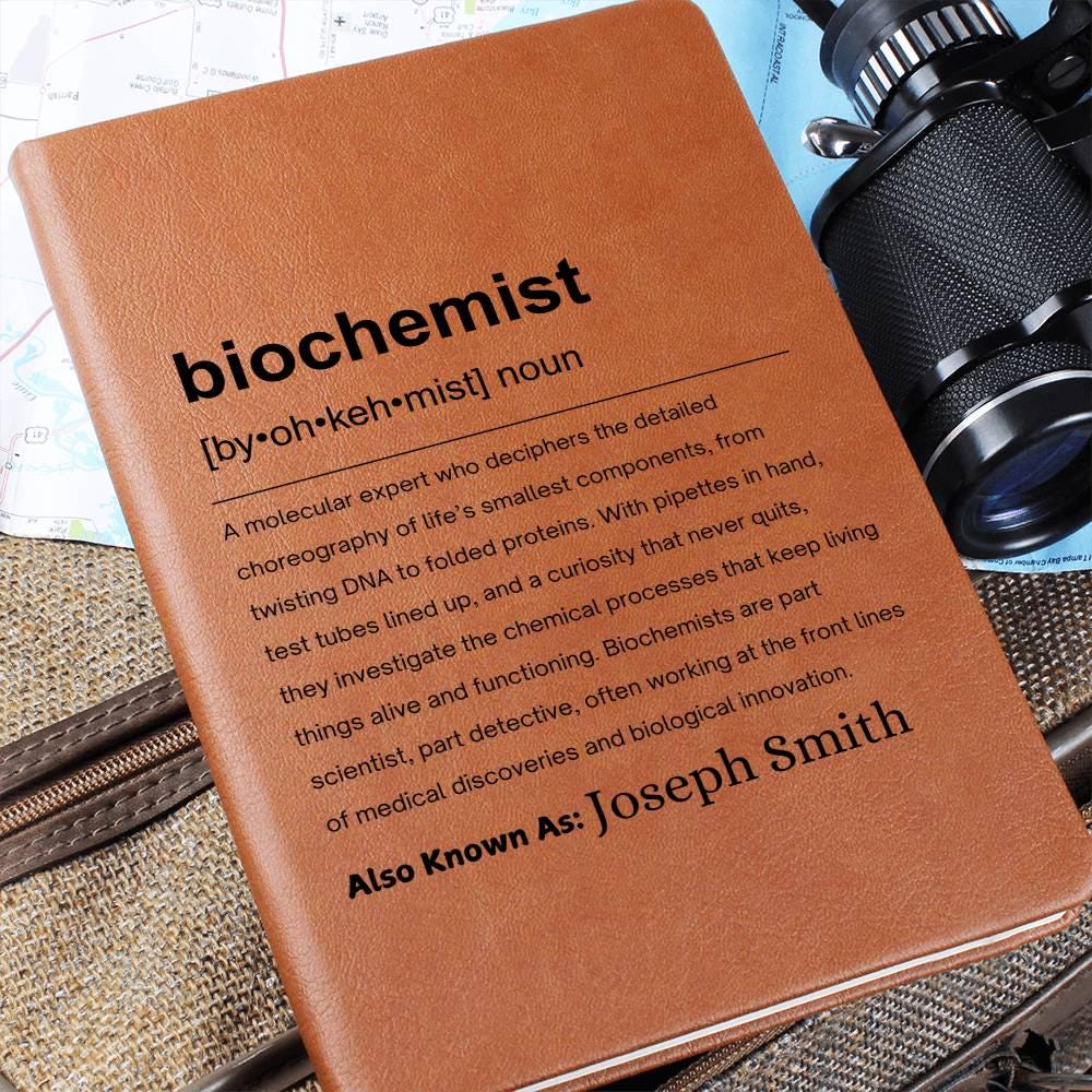 Biochemist Gift Personalized Definition Leather Journal – view 2