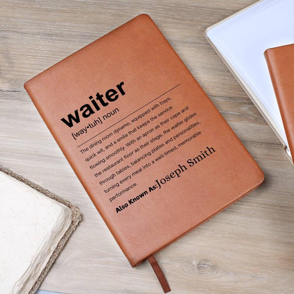 Waiter Gift Personalized Definition Leather Journal – view 9