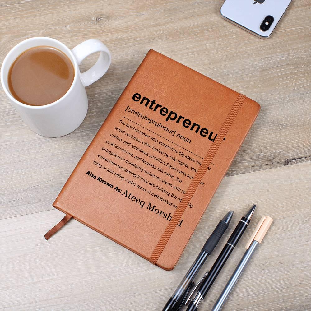 Entrepreneur Gift Personalized Definition Leather Journal – view 3