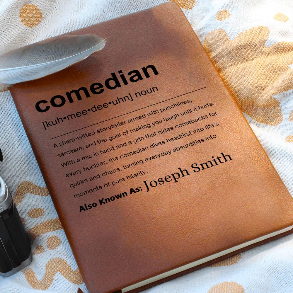 Comedian Gift Personalized Definition Leather Journal