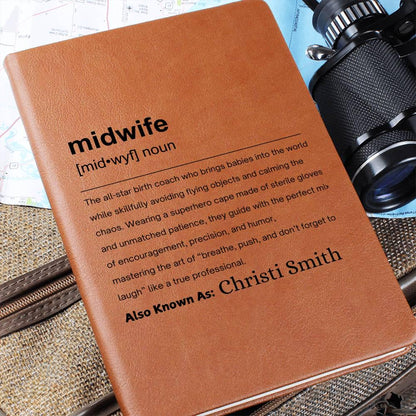 Midwife Gift Personalized Definition Leather Journal – view 2
