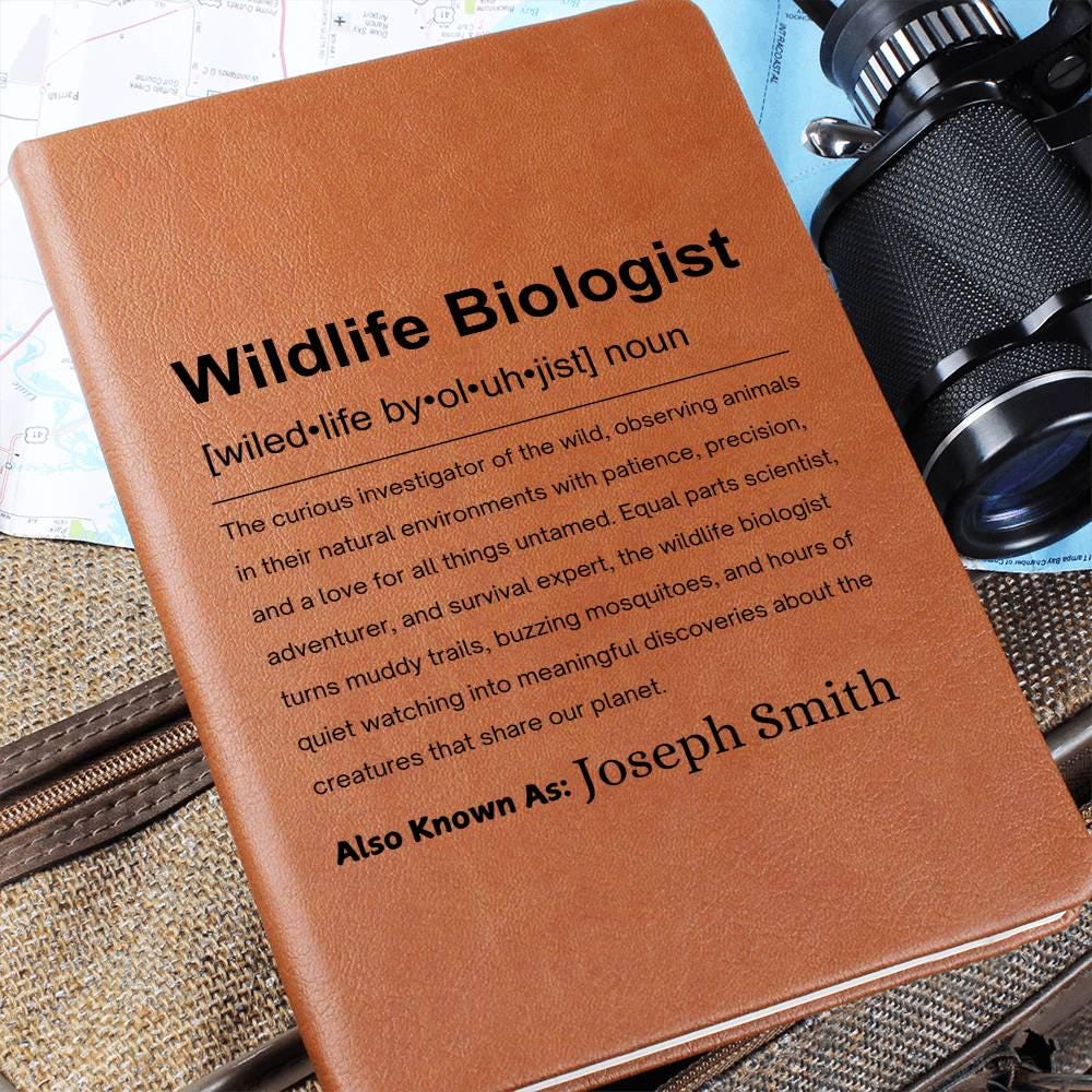 Wildlife Biologist Gift Personalized Definition Leather Journal – view 3