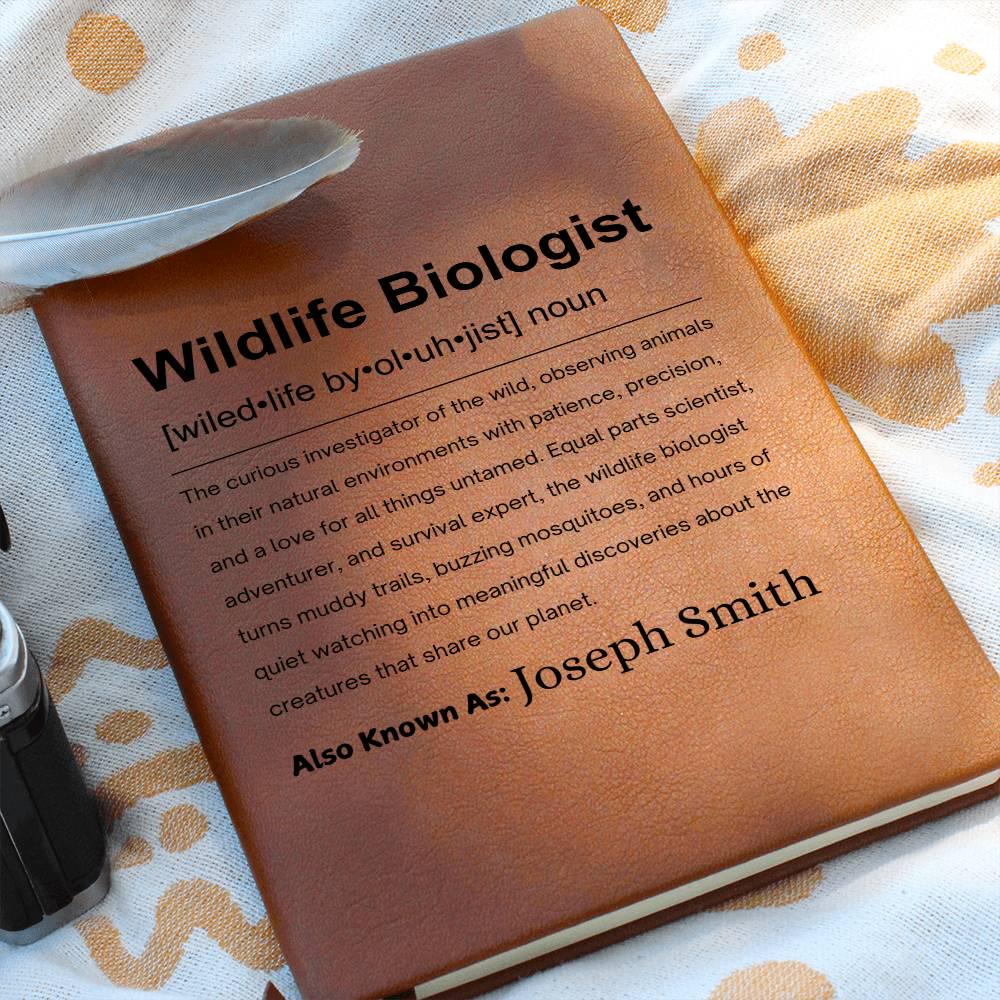 Wildlife Biologist Gift Personalized Definition Leather Journal