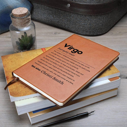 Virgo Zodiac Personalized Definition Leather Journal – Gift for Virgo – view 6