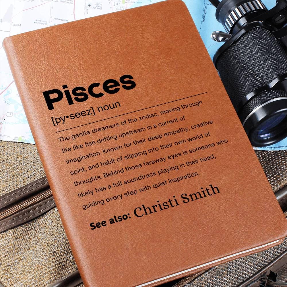 Pisces Zodiac Personalized Definition Leather Journal – view 6