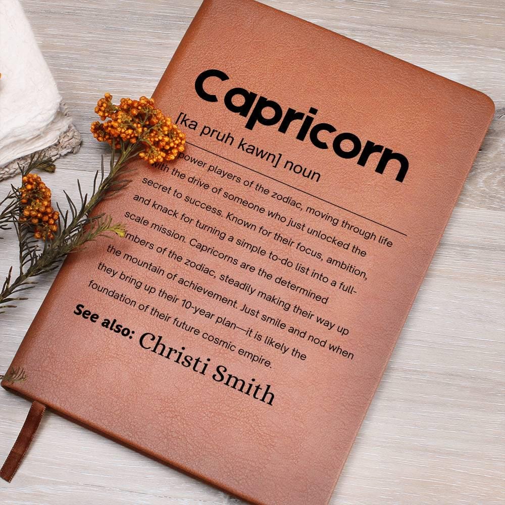Capricorn Zodiac Personalized Definition Leather Journal – view 7