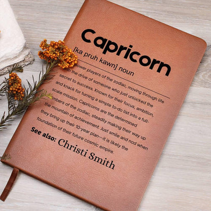 Capricorn Zodiac Personalized Definition Leather Journal – view 7
