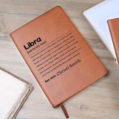 Libra Zodiac Personalized Definition Leather Journal – Gift for Libra – view 9