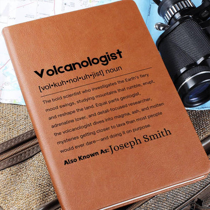 Volcanologist Gift Personalized Definition Leather Journal – view 3