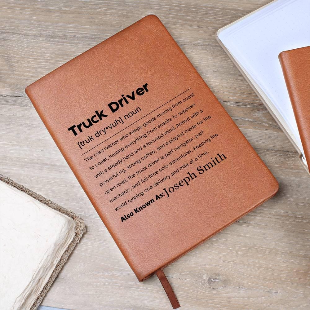 Truck Driver Gift Personalized Definition Leather Journal – view 9