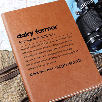 Dairy Farmer Gift Personalized Definition Leather Journal – view 3